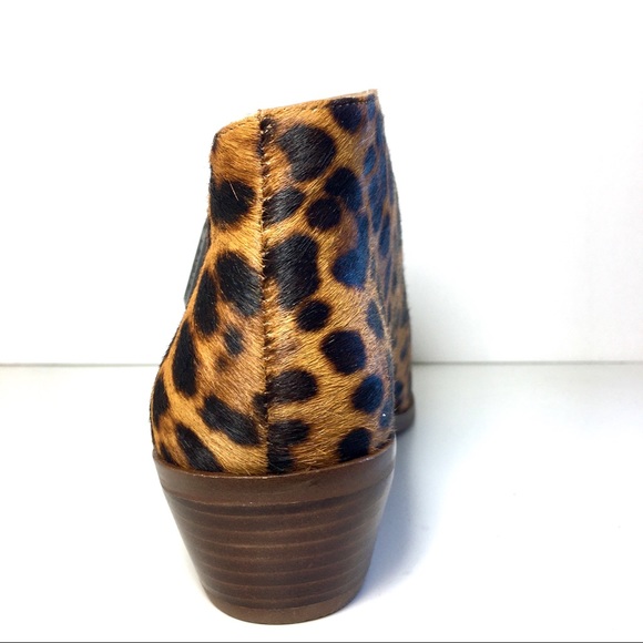 Leather Animal Print Block Heel Bootie Size 7 1/2 - Picture 4 of 9